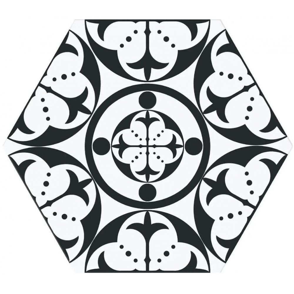 mintas hatszogletu fekete feher padlolap jarolap csempe burkolat nappali dekor mintas hexa padlolap fagyallo design klasszikus cementlap hatasu rusztikus lapok keramia antibakteraialis ontisztulo realonda.jpg